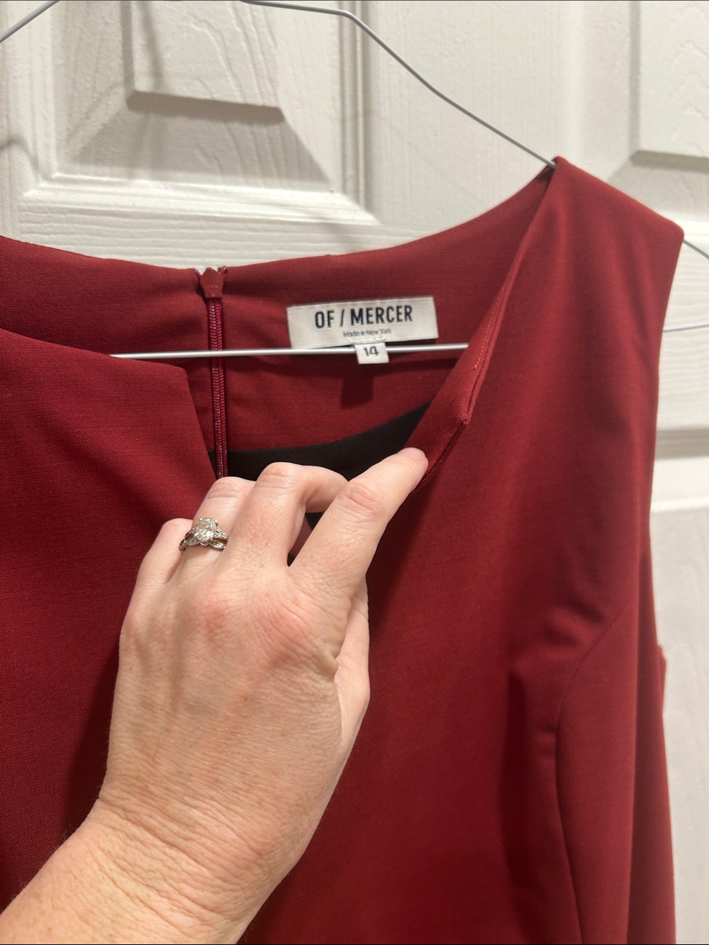 Of Mercer Sleeveless Wine Midi Sheath Dress with V-Notch - Picture 2 of 3